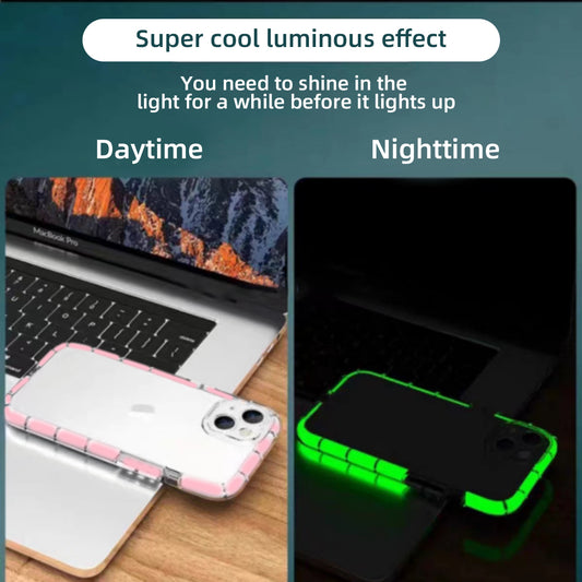 Nocturnal luminescence Clear Case for iPhone Anti-Yellowing Transparent Shockproof Bumpers Cases for iPhone