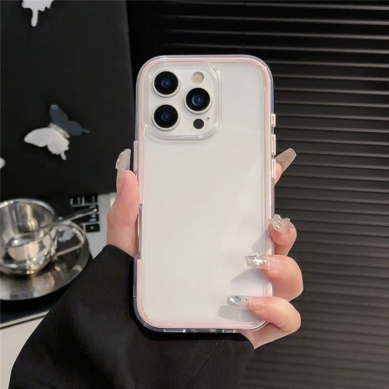 For iPhone Cute Cartoon Case, Women Girls Kids 3D Bow Kawaii Pink Cartoon Face Makeup Mirror Soft TPU Clear Protective Phone Cover