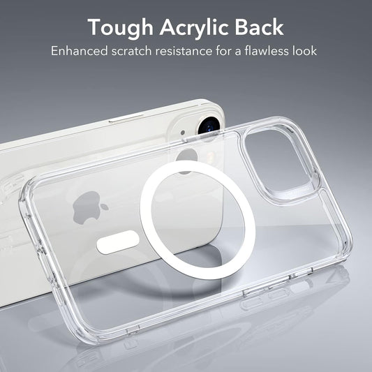 Magnetic Silicone Case for iPhone, Compatible with MagSafe, Silky Soft Touch, Shock Absorbing Phone Cover with Camera Lens Full Protection