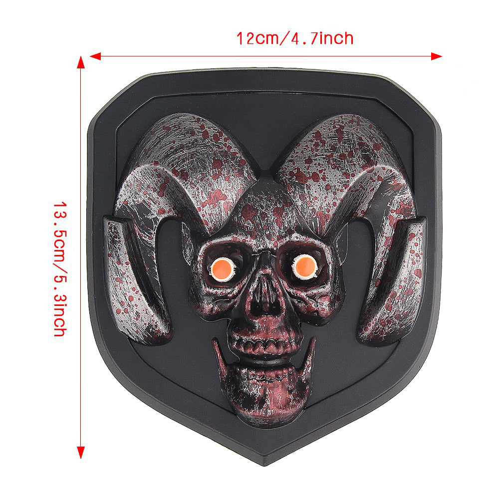 MAD BABOON Red Light Skull Logo Compatible with 2008-2023 Dodge RAM 1500 2500 3500, Halloween gift, Gift Box Packaging