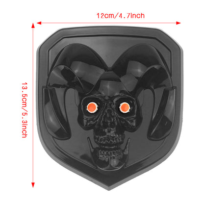 MAD BABOON Red Light Skull Logo Compatible with 2008-2023 Dodge RAM 1500 2500 3500, Halloween gift, Gift Box Packaging