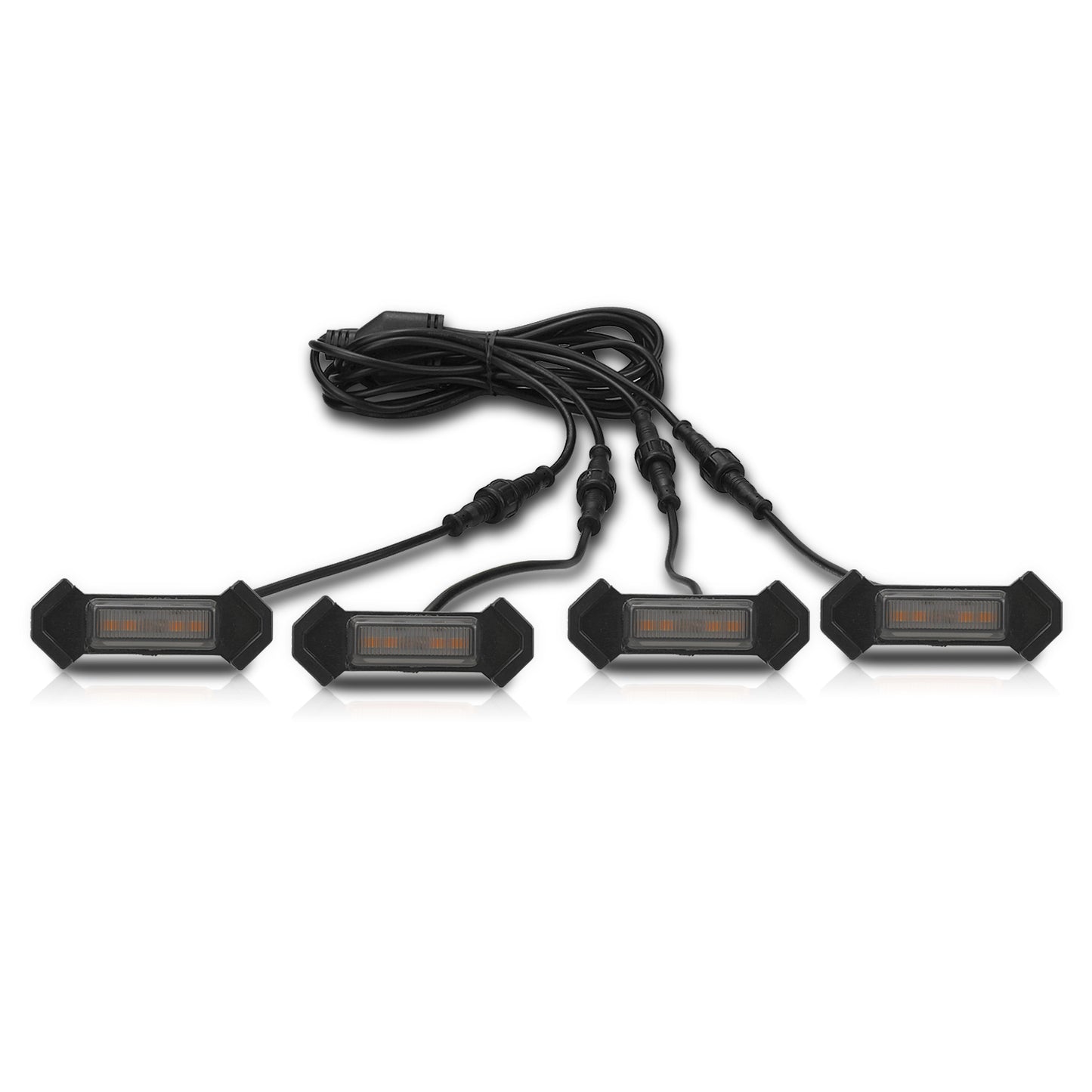 MAD BABOON 4pcs Front Bumper Hood Grille Marker LED Light For 2016-2019 Tacoma (5 Color Lights)