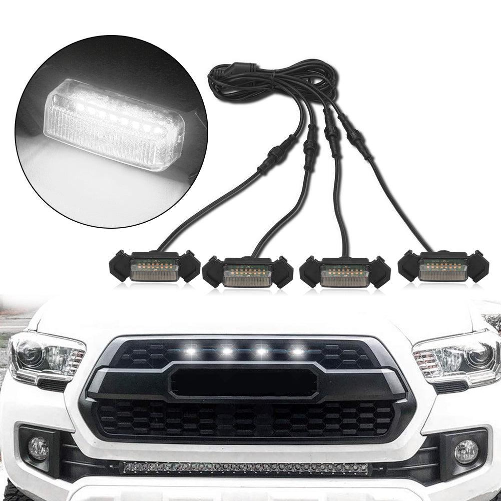 MAD BABOON 4pcs Front Bumper Hood Grille Marker LED Light For 2016-2019 Tacoma (5 Color Lights)