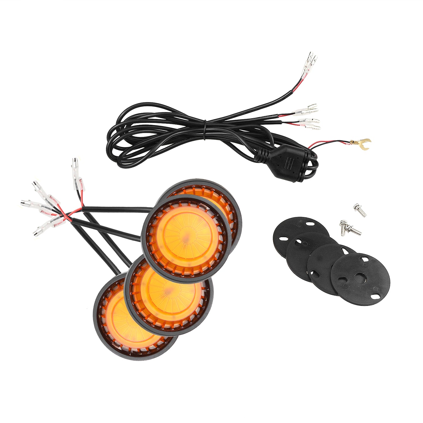 MAD BABOON LED grille Marker Light fits for 18-23 JEEP Wrangler JL (amber cover yellow light/smoke len cover yellow light/smoke len cover white light)