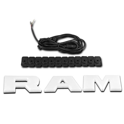 MAD BABOON RAM Letters Led Lights Fit for Dodge Ram 1500 2500 3500 Front Hood Bumper Grille (Discount activity)