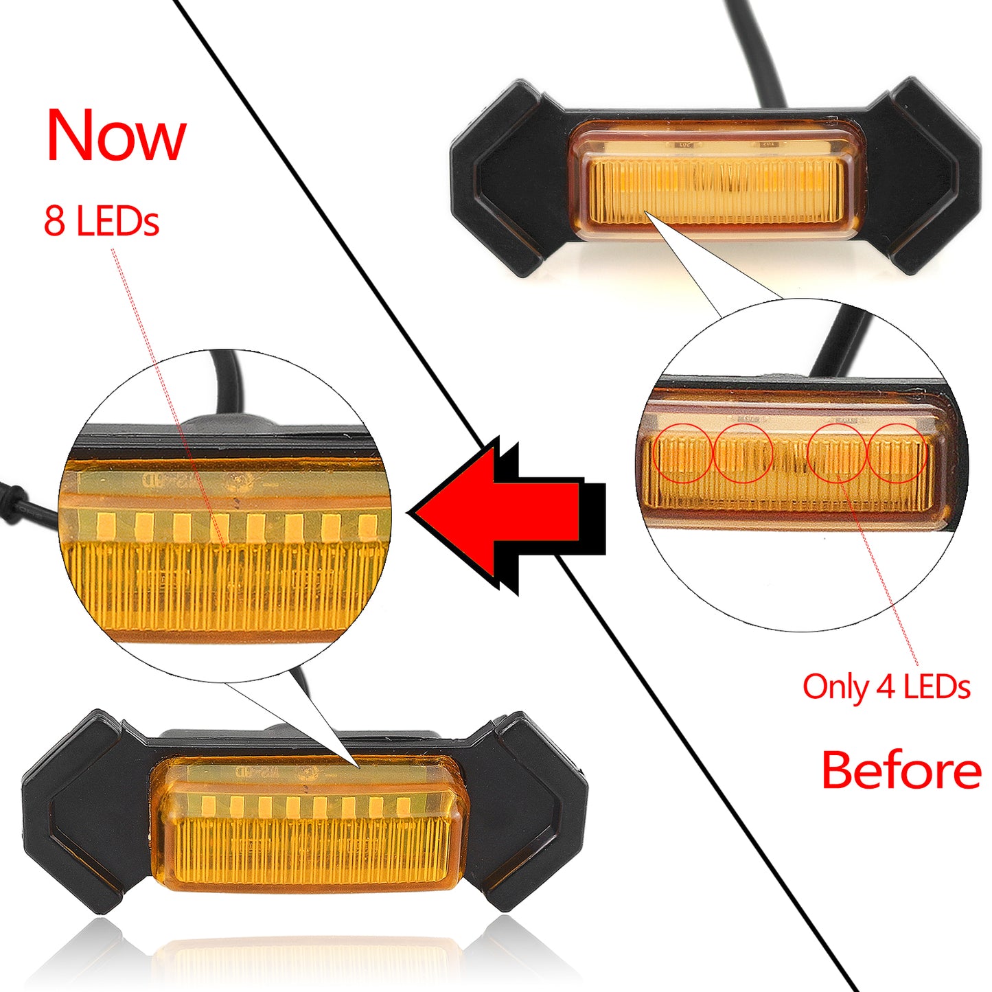 MAD BABOON 4pcs Front Bumper Hood Grille Marker LED Light For 2016-2019 Tacoma (5 Color Lights)