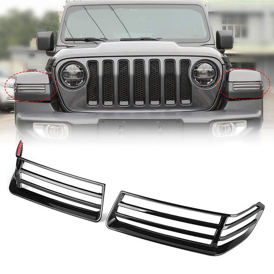 MAD BABOON ABS Front Wheel Lamp Cover For Jeep Wrangler JL 18-23 Light Cover 2Pcs Black