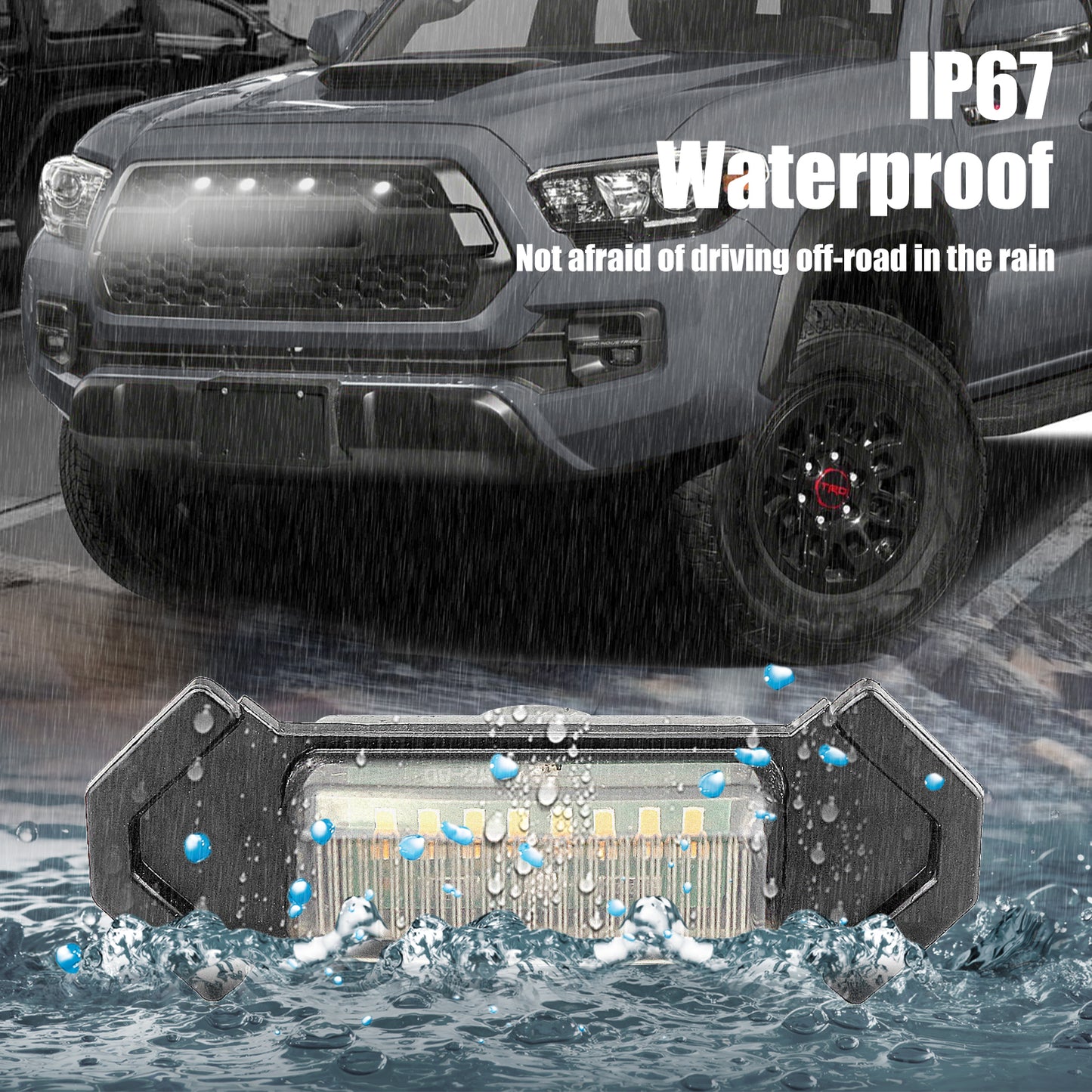 MAD BABOON 4pcs Front Bumper Hood Grille Marker LED Light For 2016-2019 Tacoma (5 Color Lights)