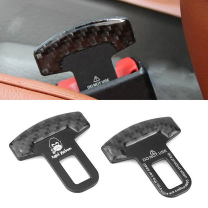 MAD BABOON Carbon-Fibre seat belt buckle inserted into alarm stopper bottle opener seat belt clip