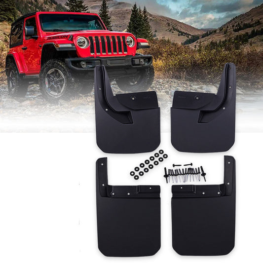 MAD BABOON Front & Rear Mud Flaps Splash Guards 4x Fender Flares fits for 18-23 Jeep Wrangler JL