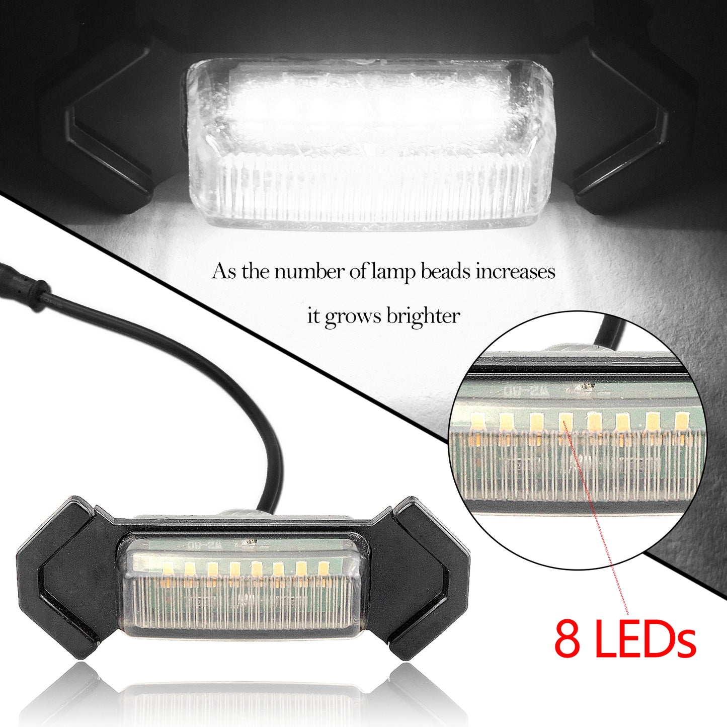 MAD BABOON 4pcs Front Bumper Hood Grille Marker LED Light For 2016-2019 Tacoma (5 Color Lights)