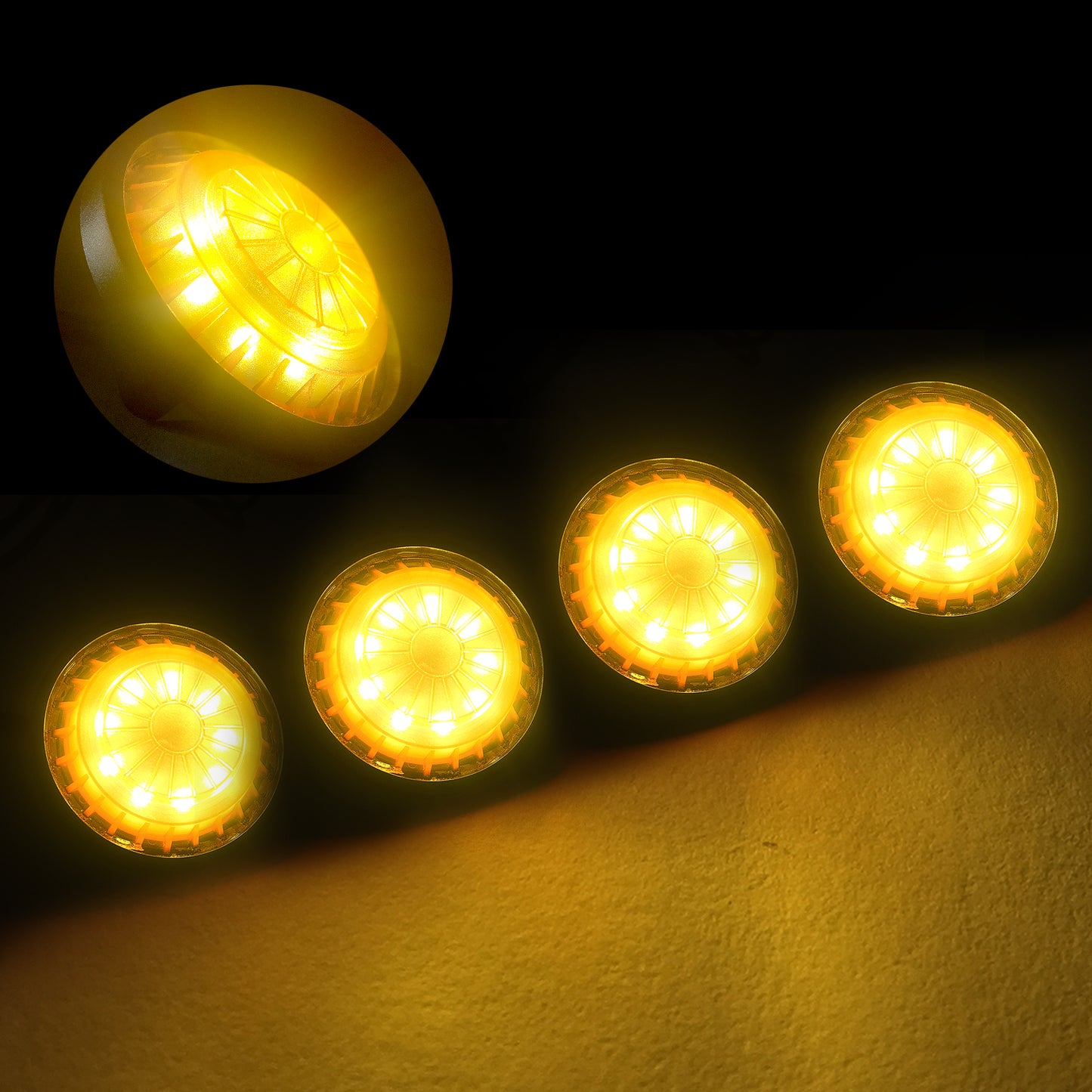 MAD BABOON LED grille Marker Light fits for 18-23 JEEP Wrangler JL (amber cover yellow light/smoke len cover yellow light/smoke len cover white light)