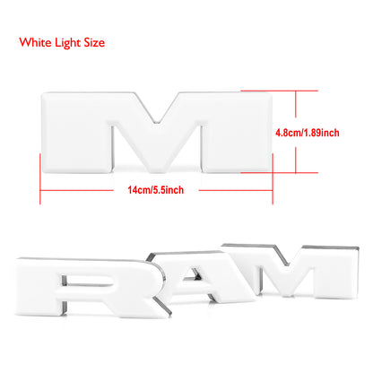MAD BABOON RAM Letters Led Lights Fit for Dodge Ram 1500 2500 3500 Front Hood Bumper Grille