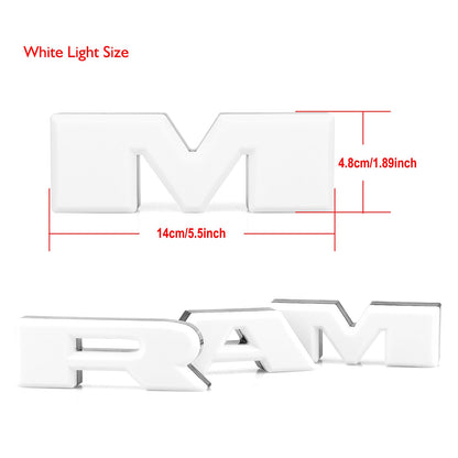 MAD BABOON RAM Letters LED Grille Lights fits for Dodge RAM 1500 2500 3500 Front Hood Bumper Grille