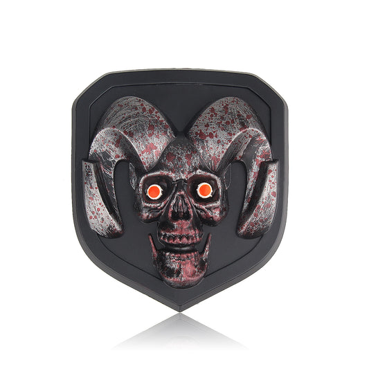 MAD BABOON Red Light Skull Logo Compatible with 2008-2023 Dodge RAM 1500 2500 3500, Halloween gift, Gift Box Packaging