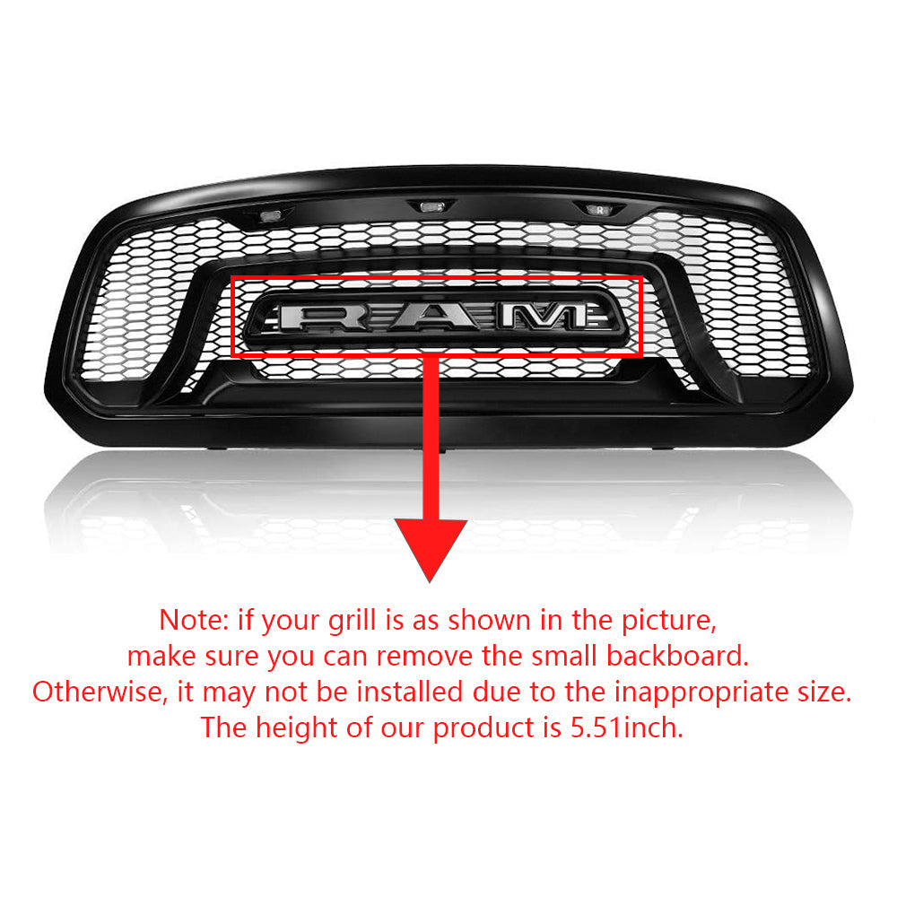 MAD BABOON RAM Letters Led Lights Fit for Dodge Ram 1500 2500 3500 Front Hood Bumper Grille (Discount activity)