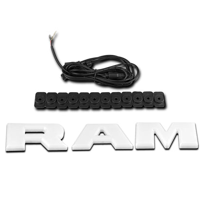 MAD BABOON RAM Letters Led Lights Fit for Dodge Ram 1500 2500 3500 Front Hood Bumper Grille