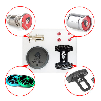 MAD BABOON Car seat belt clip, car coaster, cigarette lighter push button, valve cap, suitable for car interior decoration, gift box packaging
