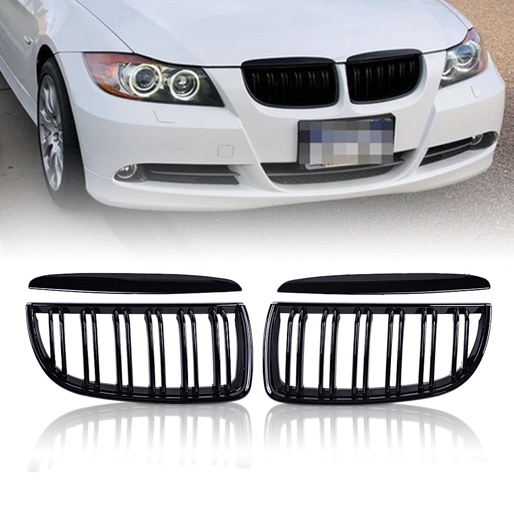 MAD BABOON Single/Dual Line Grille fits for 05-07 BMW 3series E90 (Gloss Black M Color)