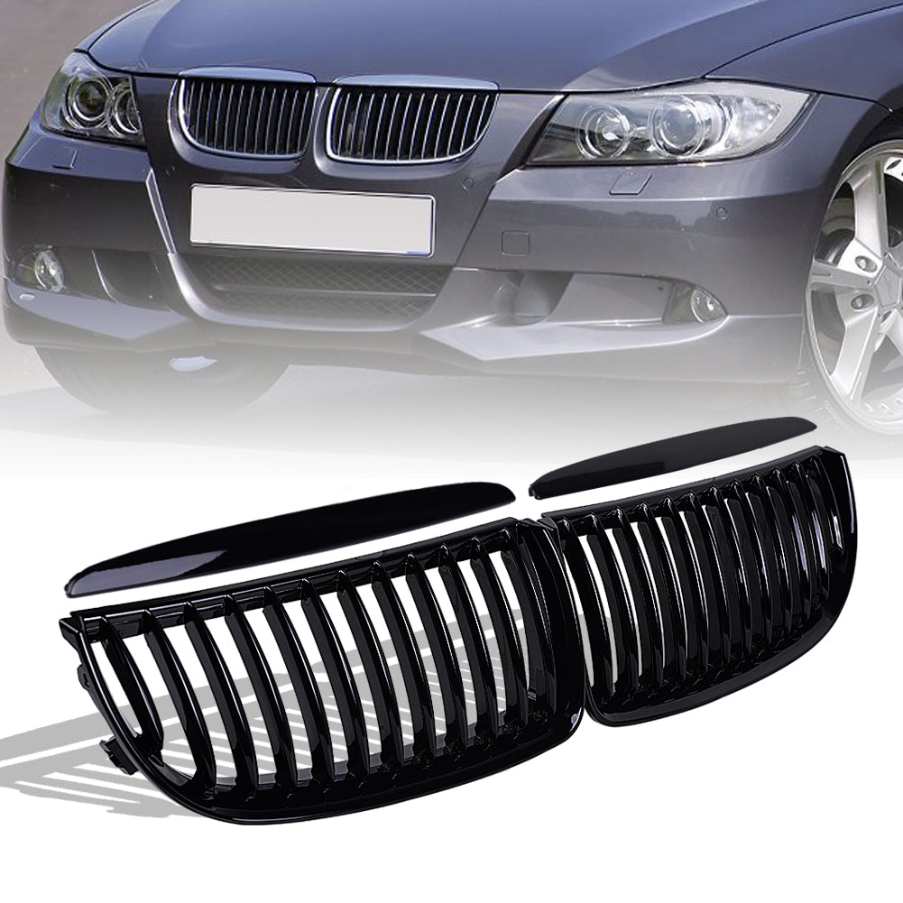 MAD BABOON Single/Dual Line Grille fits for 05-07 BMW 3series E90 (Gloss Black M Color)