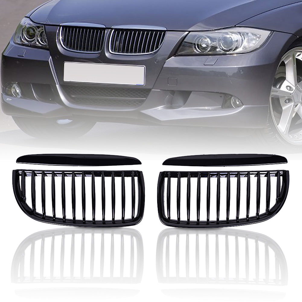 MAD BABOON Single/Dual Line Grille fits for 05-07 BMW 3series E90 (Gloss Black M Color)