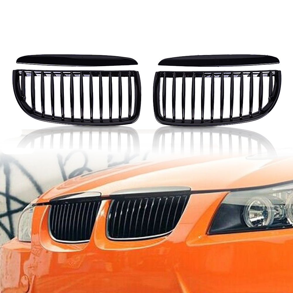 MAD BABOON Single/Dual Line Grille fits for 05-07 BMW 3series E90 (Gloss Black M Color)