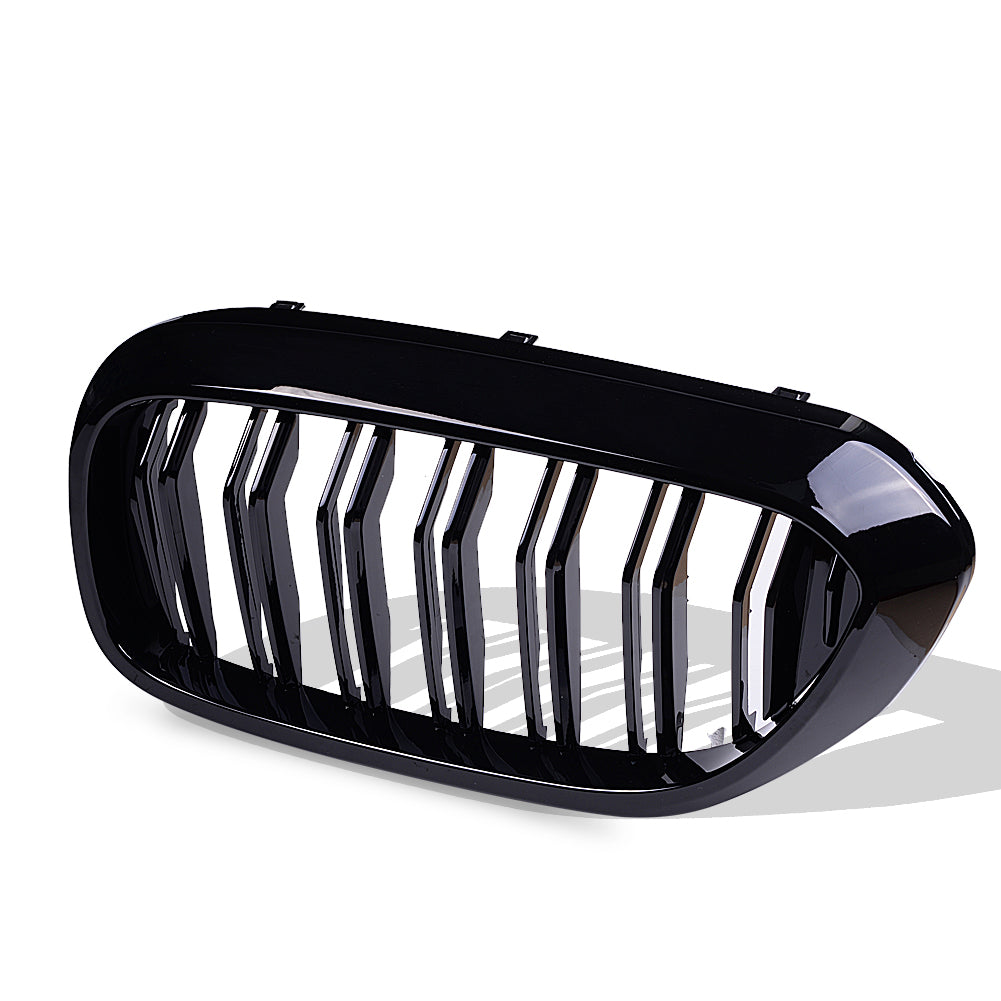 MAD BABOON Front Bumper Kidney Grill Double Line Grille Compatible for 2017 2018 BMW 5 Series G30 G38 M5 520i 530i 535i 540i 550i (Gloss Black/ M Color)