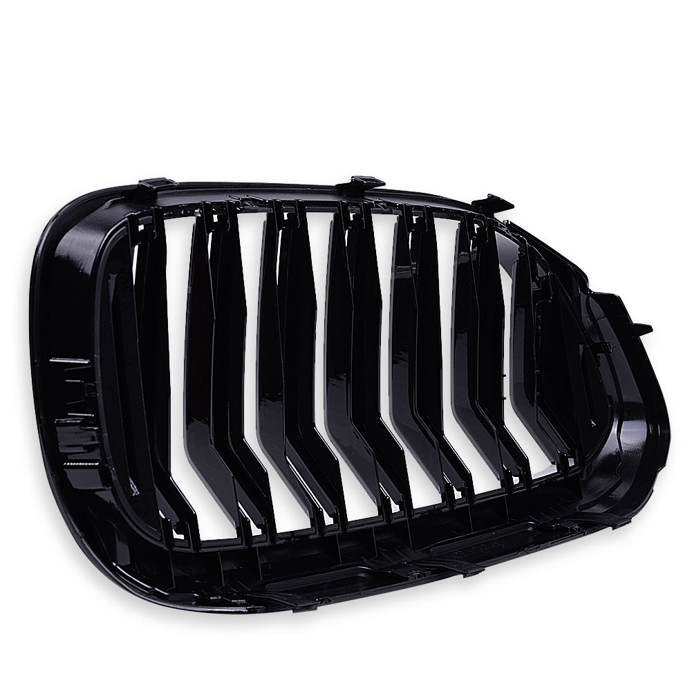 MAD BABOON Front Bumper Kidney Grill Double Line Grille Compatible for 2017 2018 BMW 5 Series G30 G38 M5 520i 530i 535i 540i 550i (Gloss Black/ M Color)