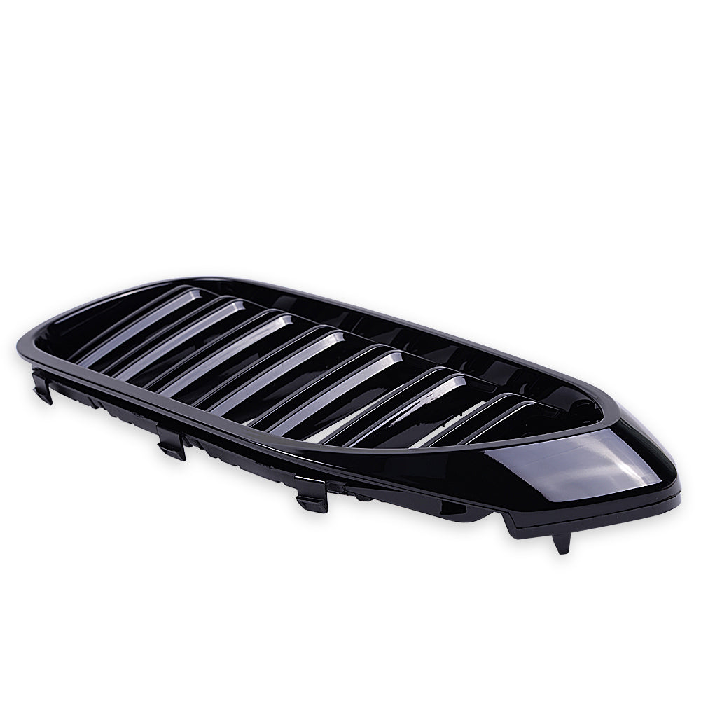 MAD BABOON Front Bumper Kidney Grill Double Line Grille Compatible for 2017 2018 BMW 5 Series G30 G38 M5 520i 530i 535i 540i 550i (Gloss Black/ M Color)
