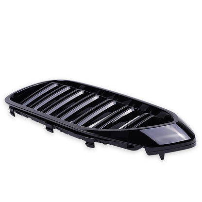 MAD BABOON Front Bumper Kidney Grill Double Line Grille Compatible for 2017 2018 BMW 5 Series G30 G38 M5 520i 530i 535i 540i 550i (Gloss Black/ M Color)