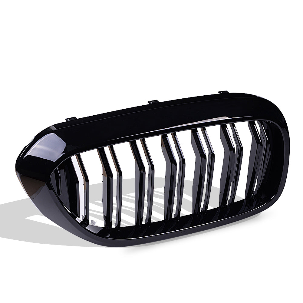 MAD BABOON Front Bumper Kidney Grill Double Line Grille Compatible for 2017 2018 BMW 5 Series G30 G38 M5 520i 530i 535i 540i 550i (Gloss Black/ M Color)