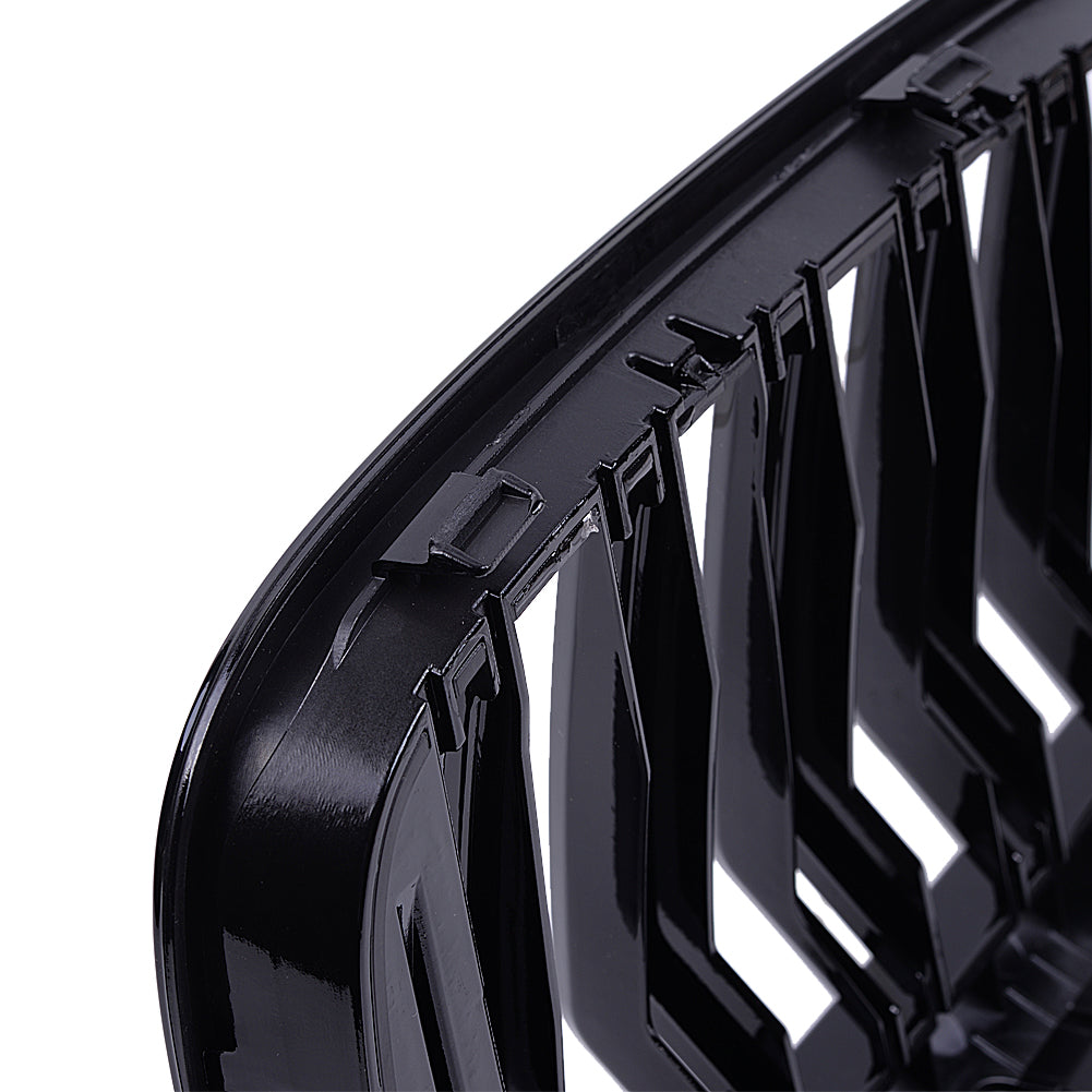 MAD BABOON Front Bumper Kidney Grill Double Line Grille Compatible for 2017 2018 BMW 5 Series G30 G38 M5 520i 530i 535i 540i 550i (Gloss Black/ M Color)