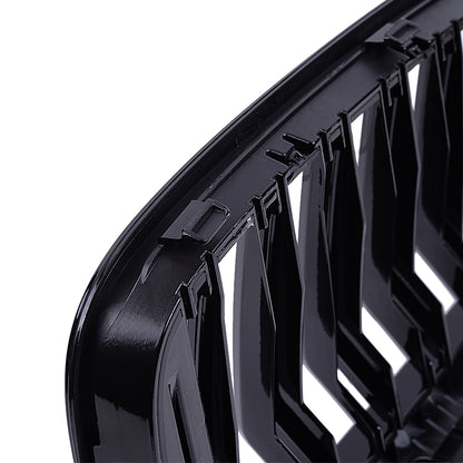 MAD BABOON Front Bumper Kidney Grill Double Line Grille Compatible for 2017 2018 BMW 5 Series G30 G38 M5 520i 530i 535i 540i 550i (Gloss Black/ M Color)