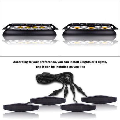 MAD BABOON 4Pcs Front Bumper Hood Grille Marker LED Light for 14-19 4Runner Black Lens Amber Light/ Black lens White Light/ Amber Lens Amber Light