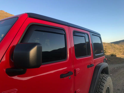 MAD BABOON 4pcs Window Visor Sun Rain Guard Smoked Dark for 2018-2023 Jeep Wrangler JL